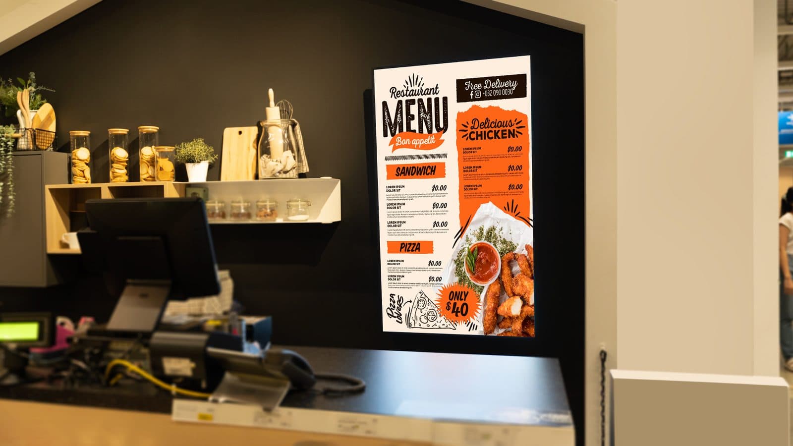 Écran d’affichage intégré à un salon