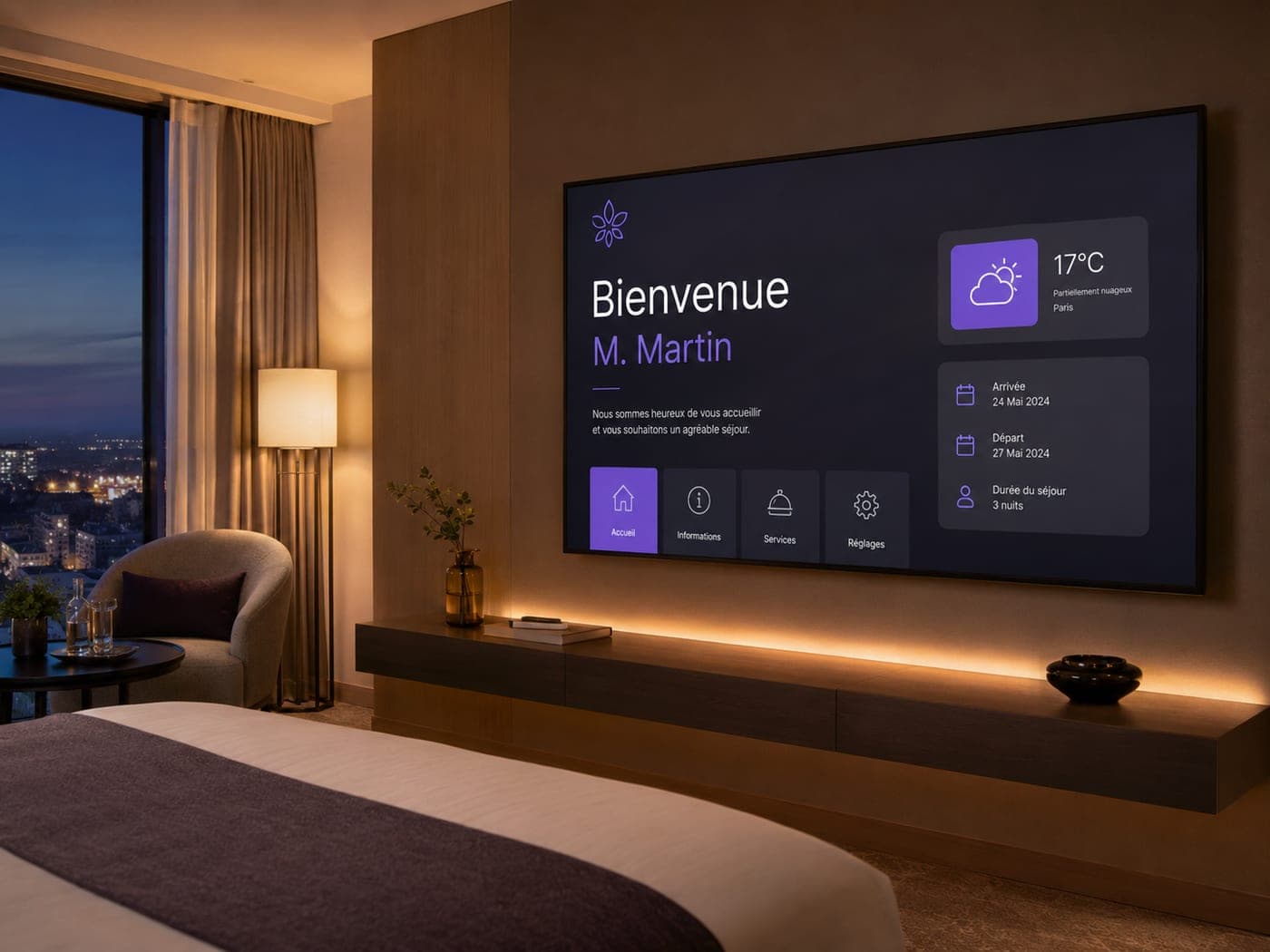 Une TV interactive connectée à votre PMS